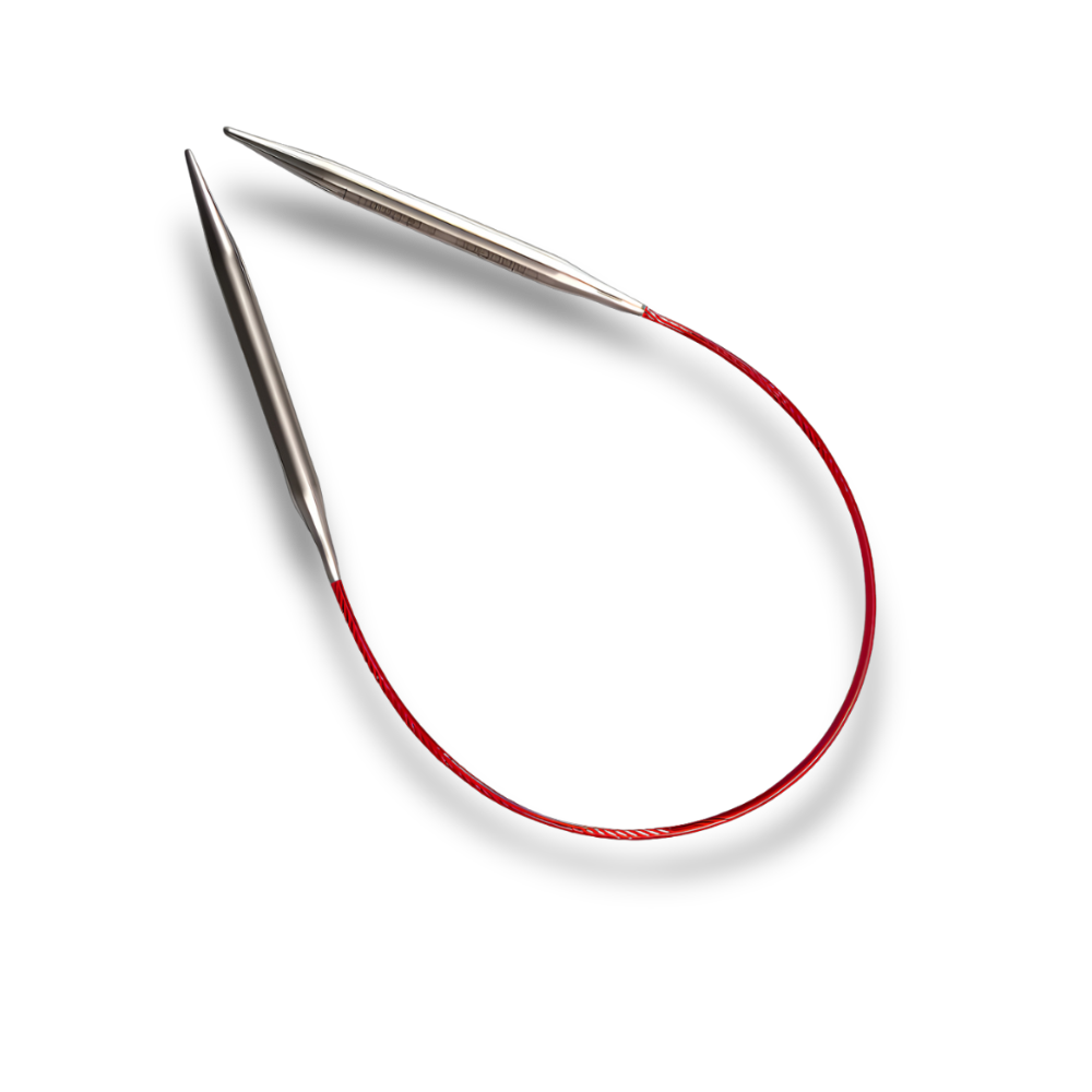 ChiaoGoo 9 Inch Regular Red Stainless Steel Circular Knitting Needles (Tip Sizes US- to US-8)