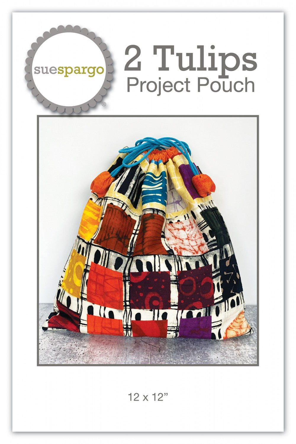 2 Tulips Project Pouch - Applique, Embroidery, and Sewing Pattern by Sue Spargo of Folk Art Quilts