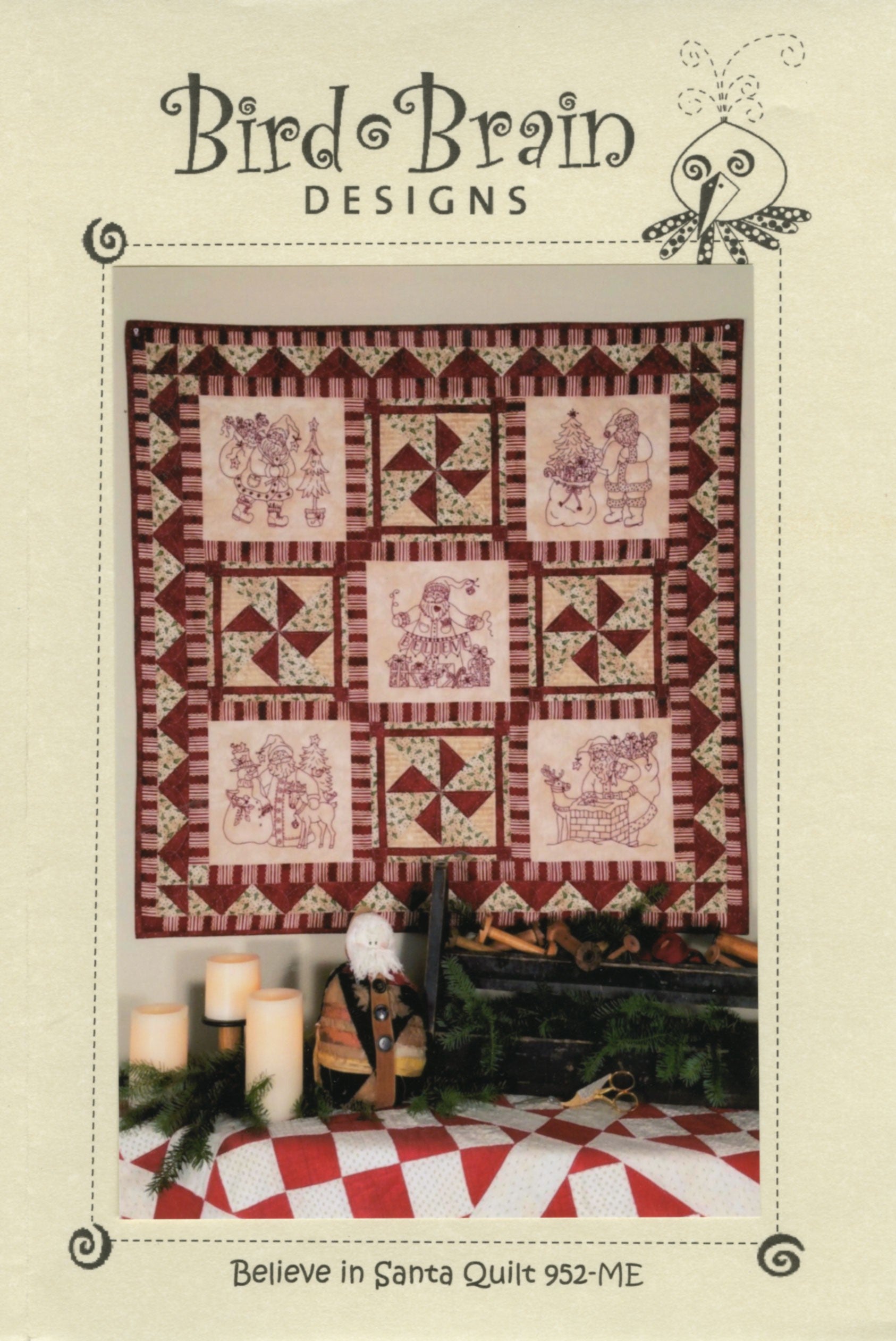 Believe In Santa Machine Embroidery Quilt Pattern by Robin Kingsley for Bird Brain Designs