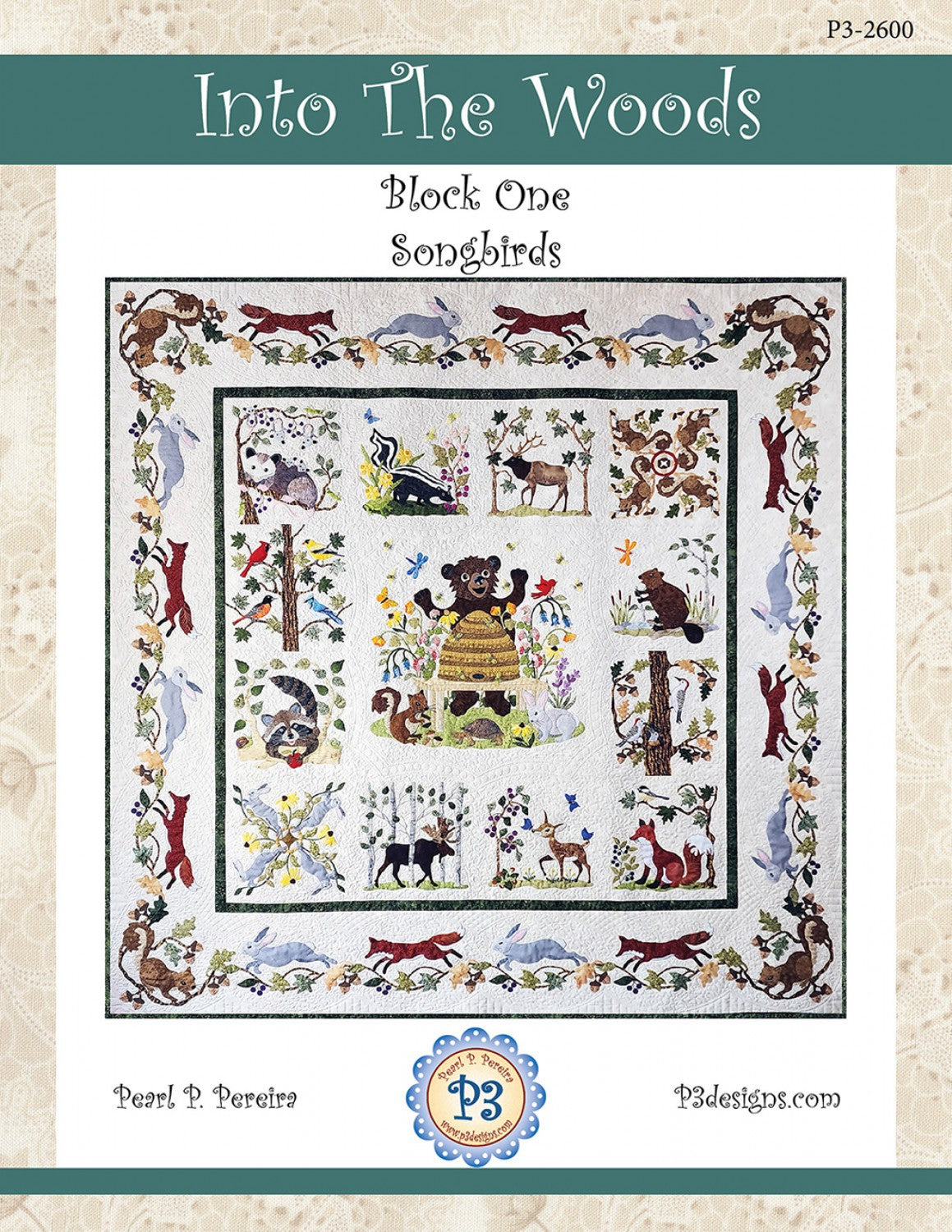 Into The Woods Applique 13 Quilt Pattern Set by Pearl P Pereira of P3 Designs