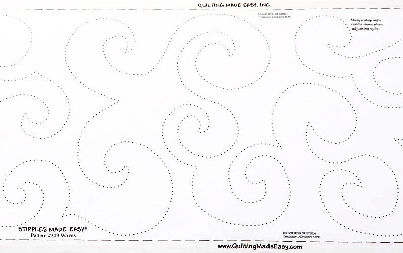 Quilt Pattern On A Roll Stipples Made Easy Wide Waves 309 9 1/2 Inches x 26 Feet