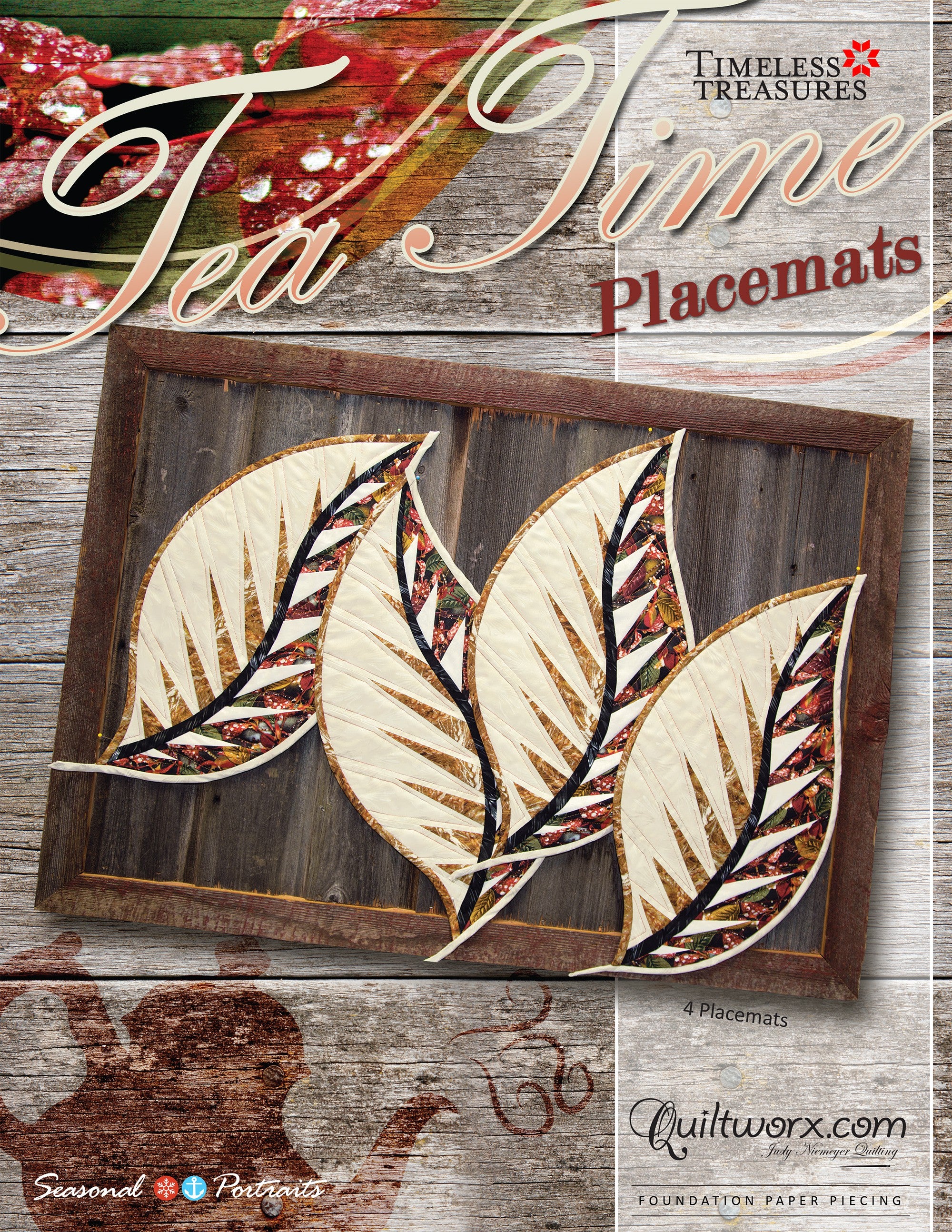 Tea Time Placemats Foundation Paper Pieced Quilt Pattern by Judy Niemeyer of Quiltworx