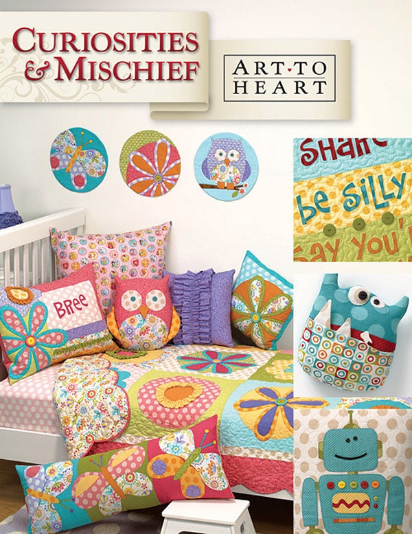 Curiosities And Mischief Quilt Pattern Book by Nancy Halvorsen of Art to Heart