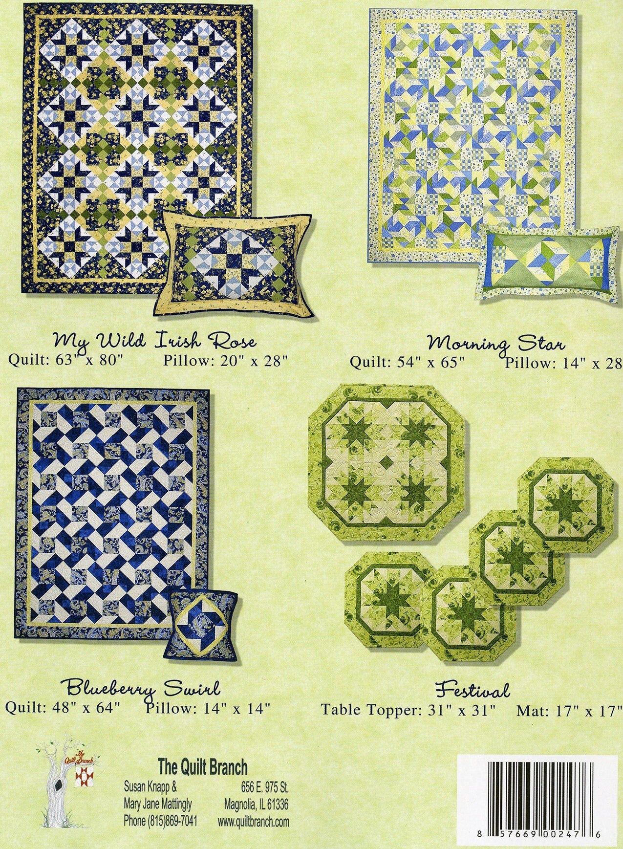 Cottage Creations Quilt Pattern Book by Susan Knapp of The Quilt Branch