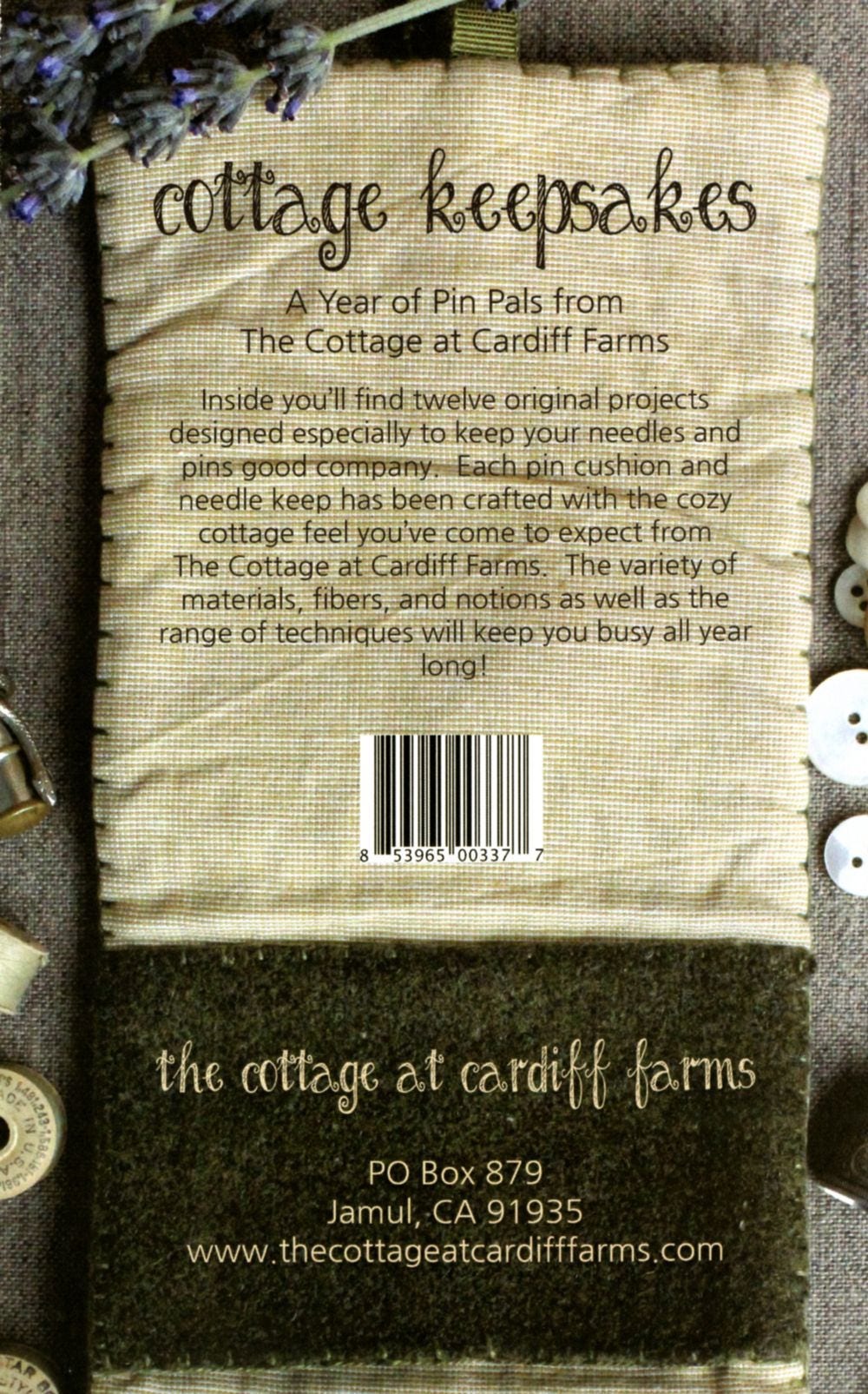 Cottage Keepsakes Pincushion and Needle Keeps Pattern Book by Kathy Cardif of Cottage at Cardiff Farms