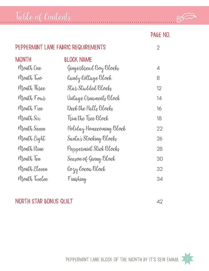 Peppermint Lane Quilt Pattern Book by Kimberly Jolly for It's Sew Emma - Dings & Dents