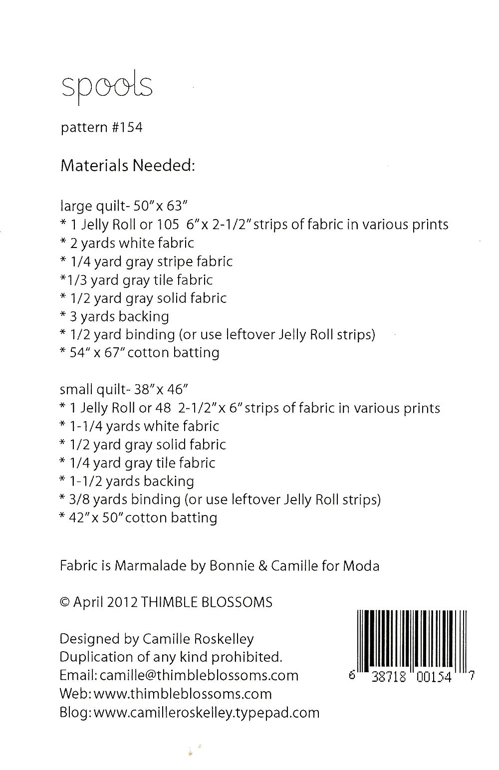 Spools Quilt Pattern by Camille Roskelley of Thimble Blossoms