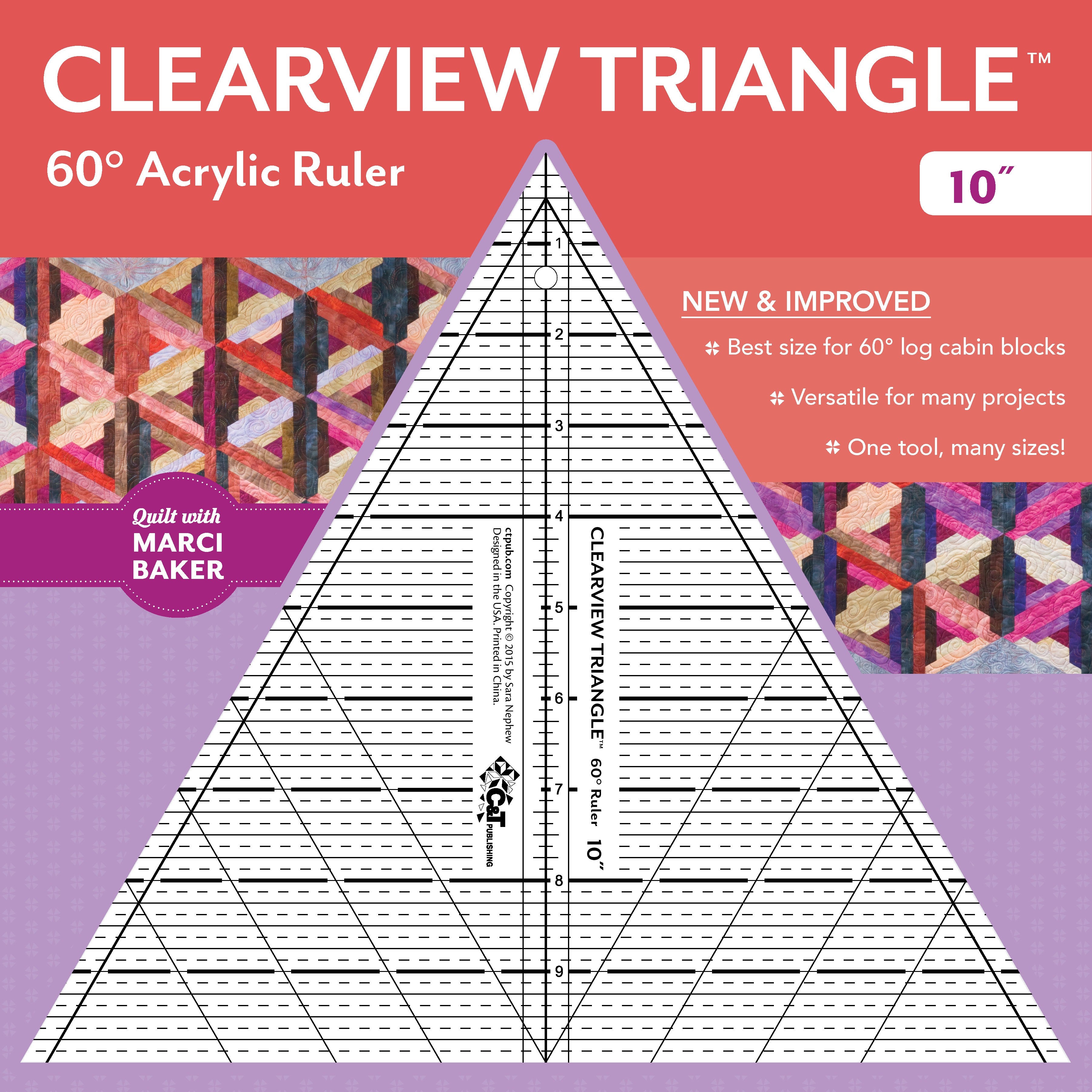 Clearview Triangle 10-Inch 60 Degree Acrylic Ruler