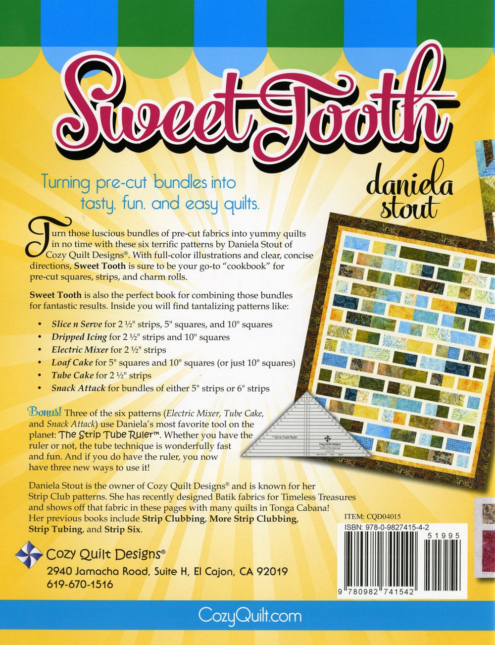 Sweet Tooth Quilt Pattern book by Daniela Stout of Cozy Quilt Designs