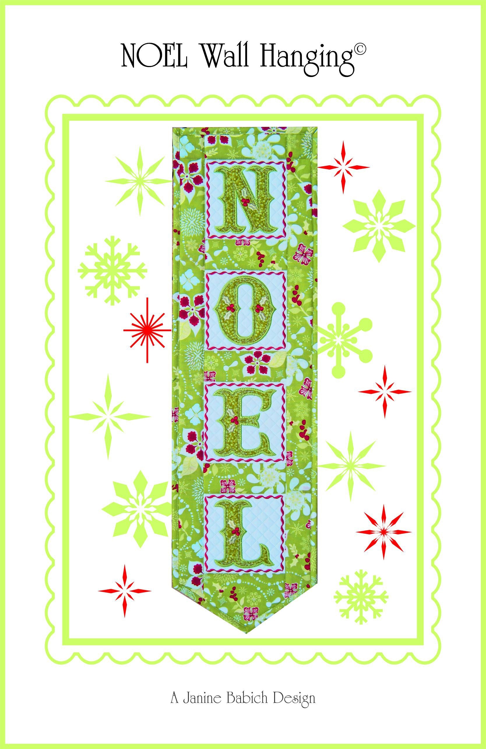 Noel Wall Hanging Machine Embroidery Quilt Pattern by Janine Babich Design