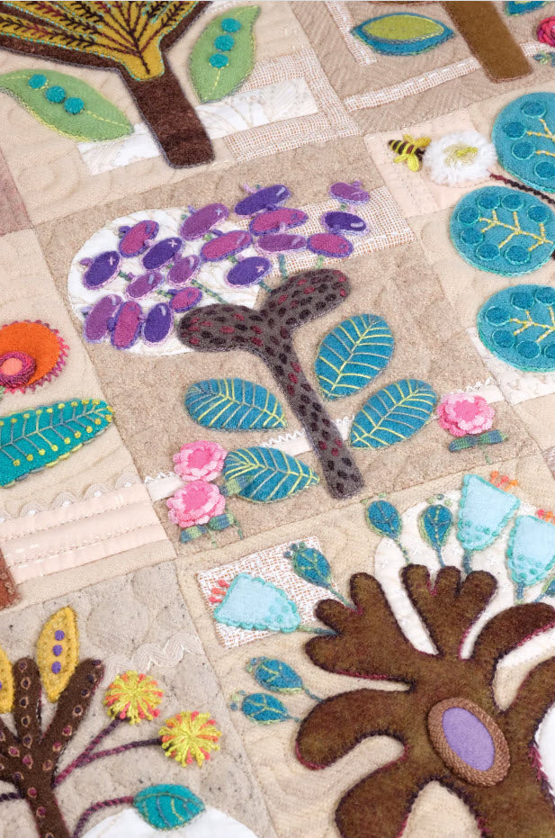 Rooted - Applique, Embroidery, and Quilt Pattern Book by Sue Spargo of Folk Art Quilts