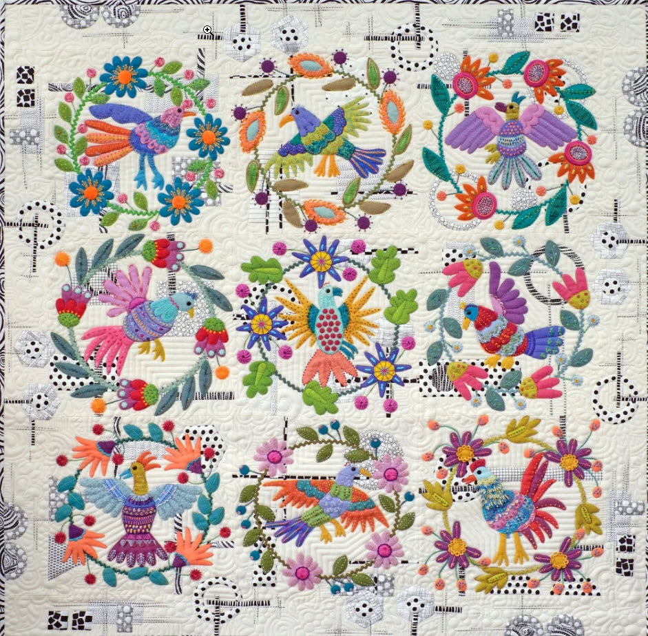 Of A Feather - Applique, Embroidery, and Quilt Pattern Book by Sue Spargo of Folk Art Quilts