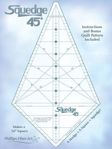 Squedge 45 Degree Quilt Ruler for 16-Inch Block by Cheryl Phillips of Phillips Fiber Art