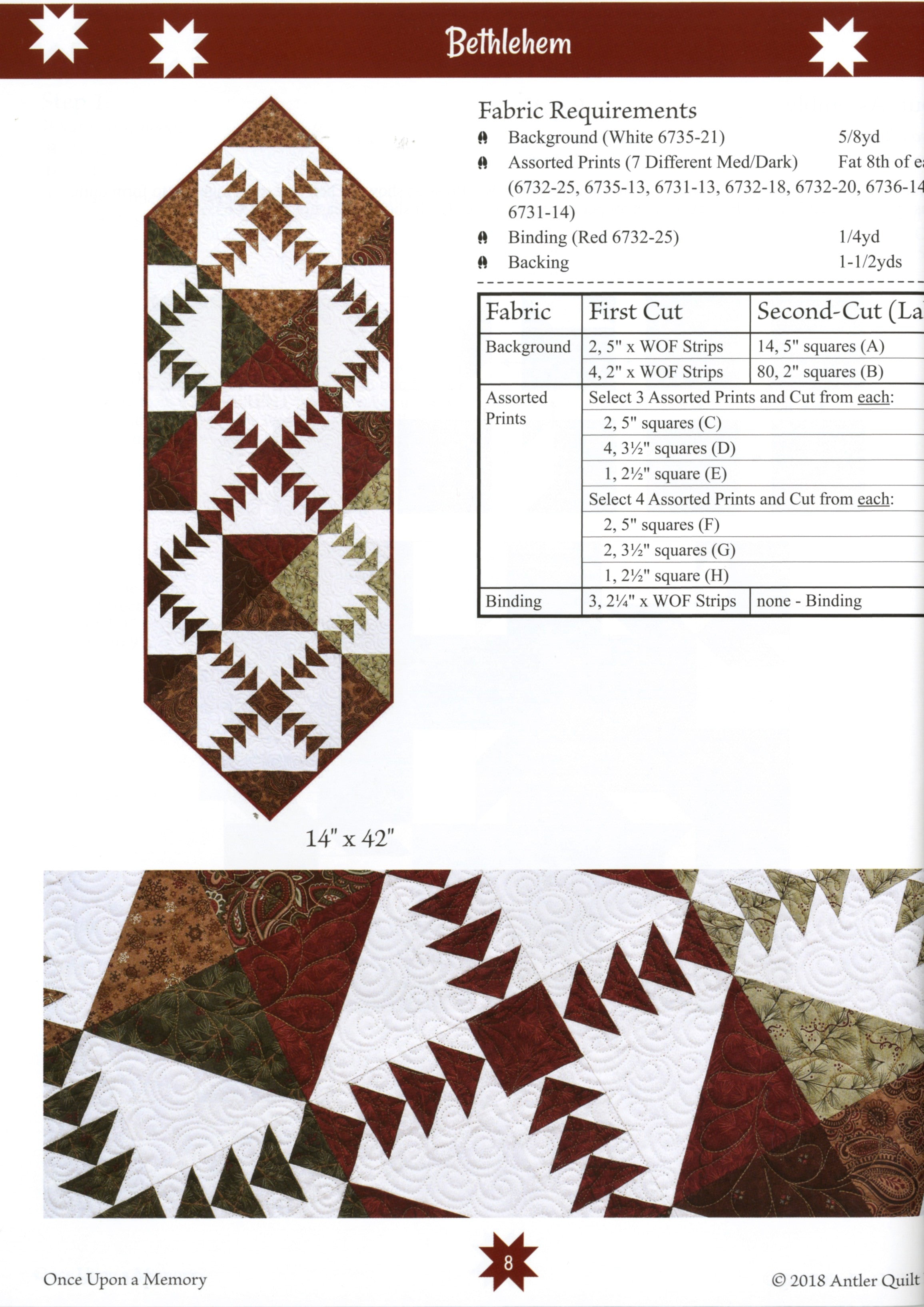 Once Upon a Memory Quilt Pattern Book by Doug Leko of Antler Quilt Designs