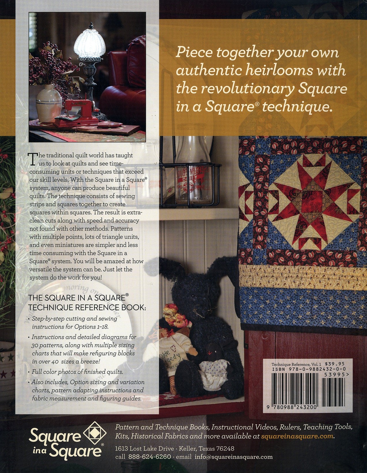 Square In A Square Technique Quilt Reference Book Volume 1 by Jodi Barrows for Square in a Square - Dings & Dents