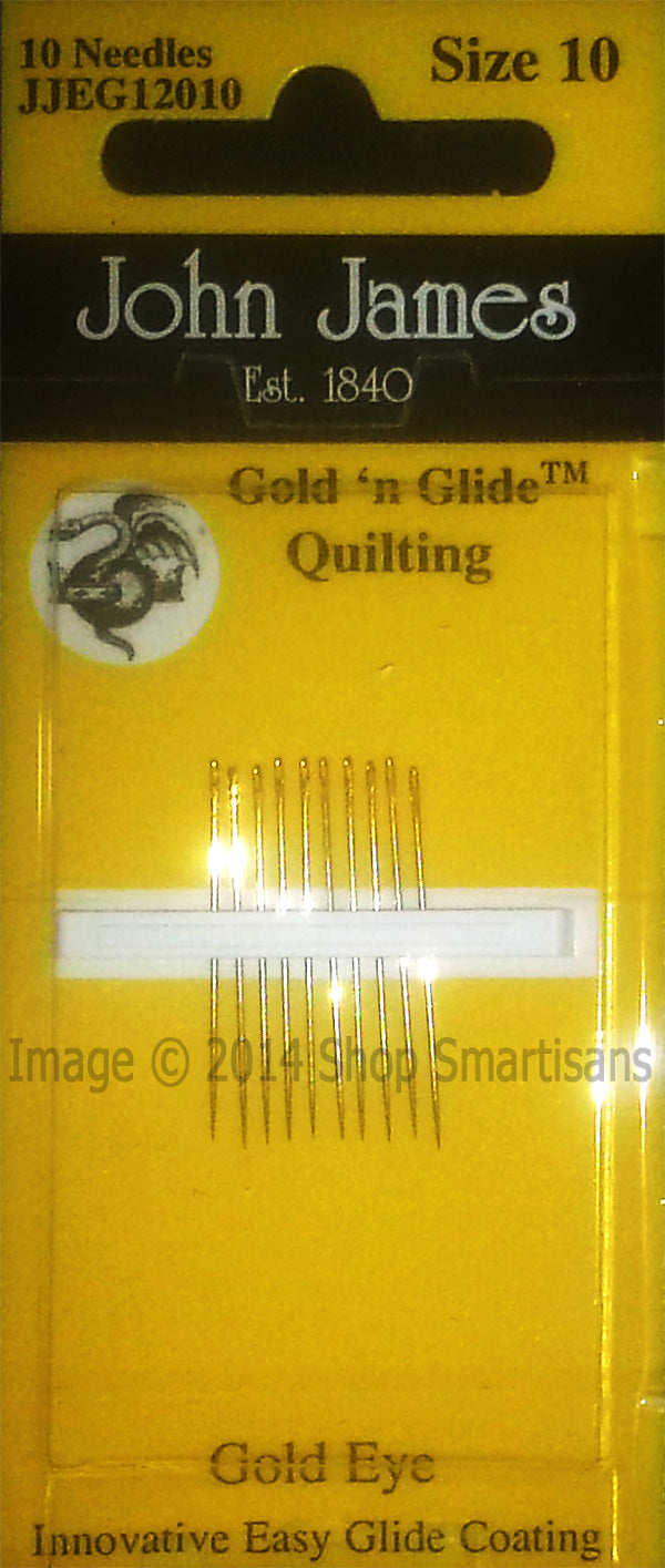 John James Gold'n Glide Size 10 Between / Quilting Needles Package of 10 Needles
