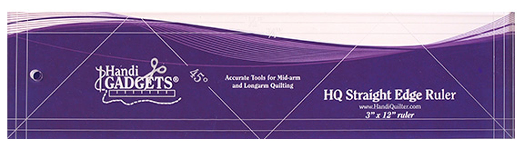 HQ Straight Edge Ruler 3-Inch x 12-Inch Longarm Template by Handi Gadgets