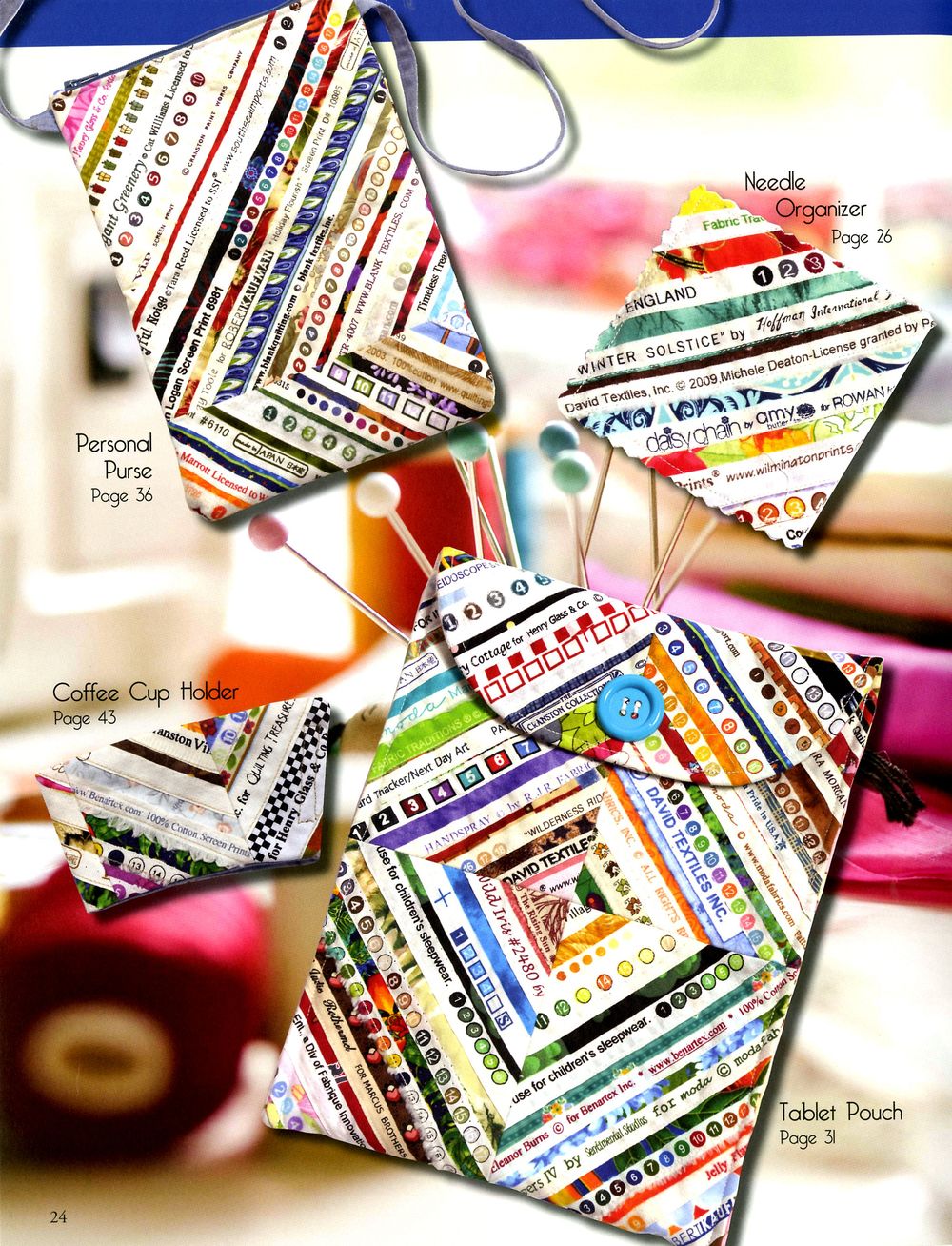 Save The Selvages Quilt Pattern Book by Sandy Thompson of Cozy Quilt Designs