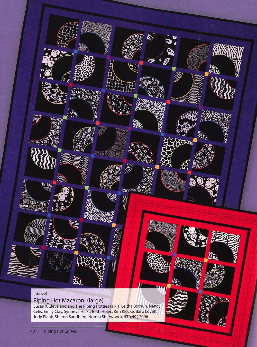 Piping Hot Curves Quilt Pattern Book by Susan K Cleveland of Pieces Be With You