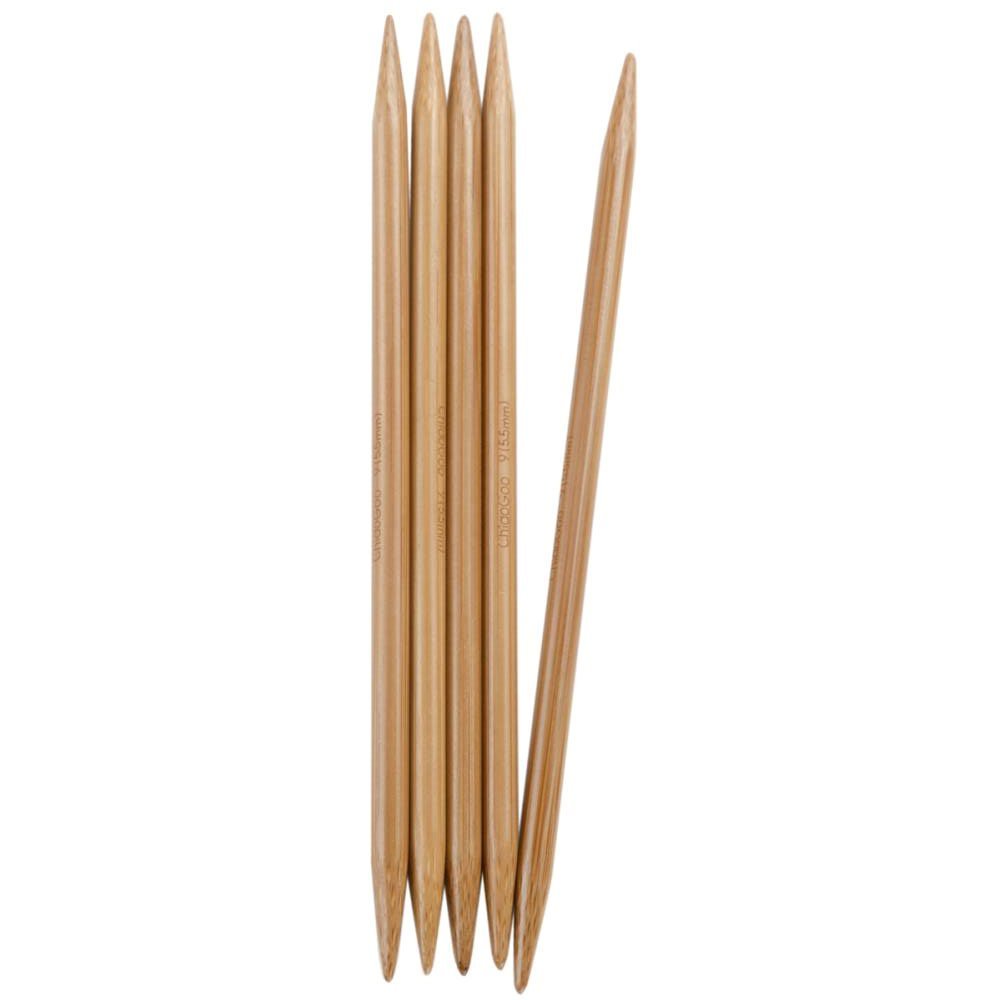 ChiaoGoo (6 Inch / US Sizes 1 - 15) Bamboo Double Point Knitting Needles