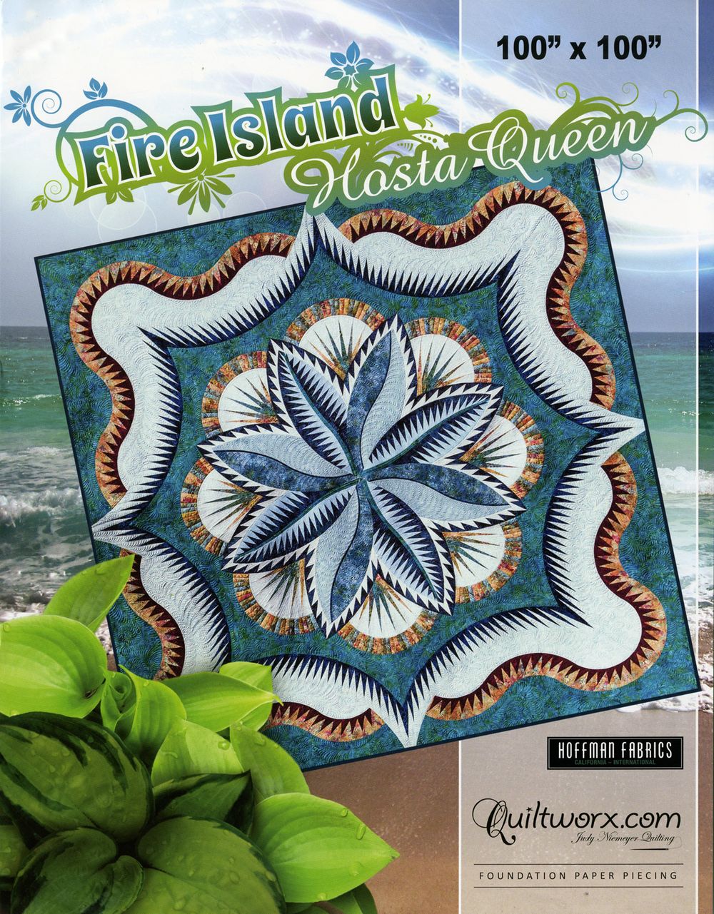Fire Island Hosta Queen Foundation Paper Pieced Quilt Pattern by Judy Niemeyer of Quiltworx