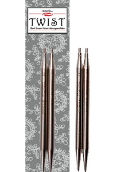 ChiaoGoo 4 Inch (1 cm) TWIST Lace Stainless Steel Knitting Needle Interchangeable Tips (All Sizes)