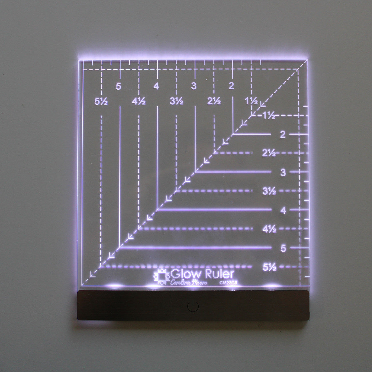 Glow Quilt Ruler 6-Inch Square LED Lighted Tool by Carolina Moore