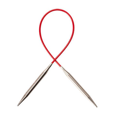 ChiaoGoo 12 Inch Regular Red Stainless Steel Circular Knitting Needles (Tip Sizes US- to US-8)