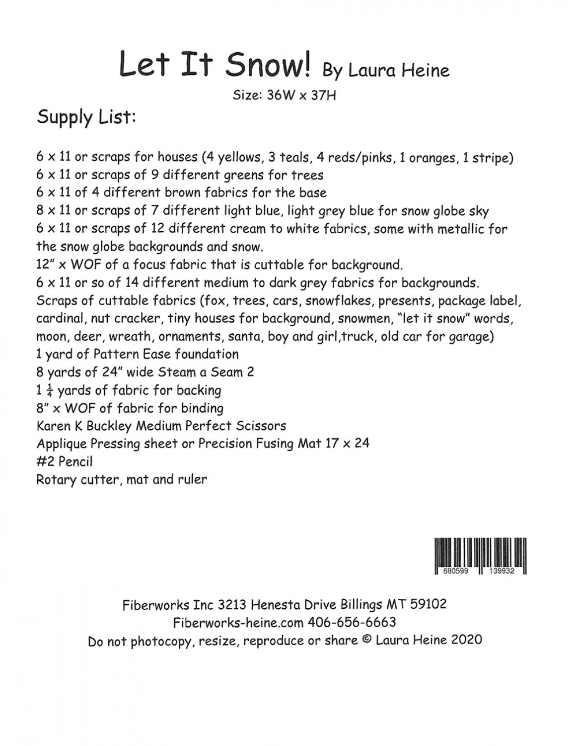 Let it Snow Collage Quilt Pattern by Laura Heine of Fiberworks