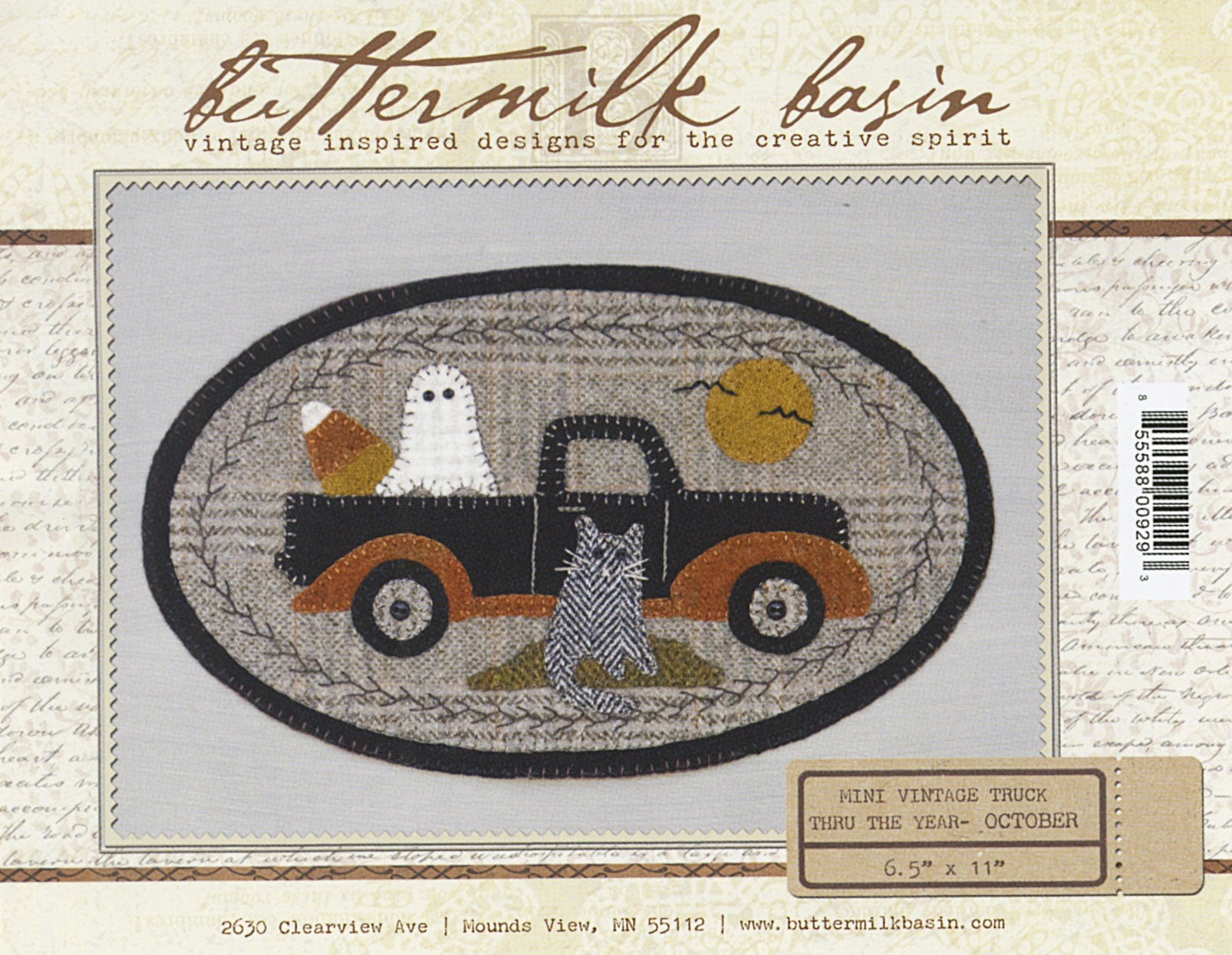 Mini Vintage Truck Thru The Year October Applique Pattern by Buttermilk Basin