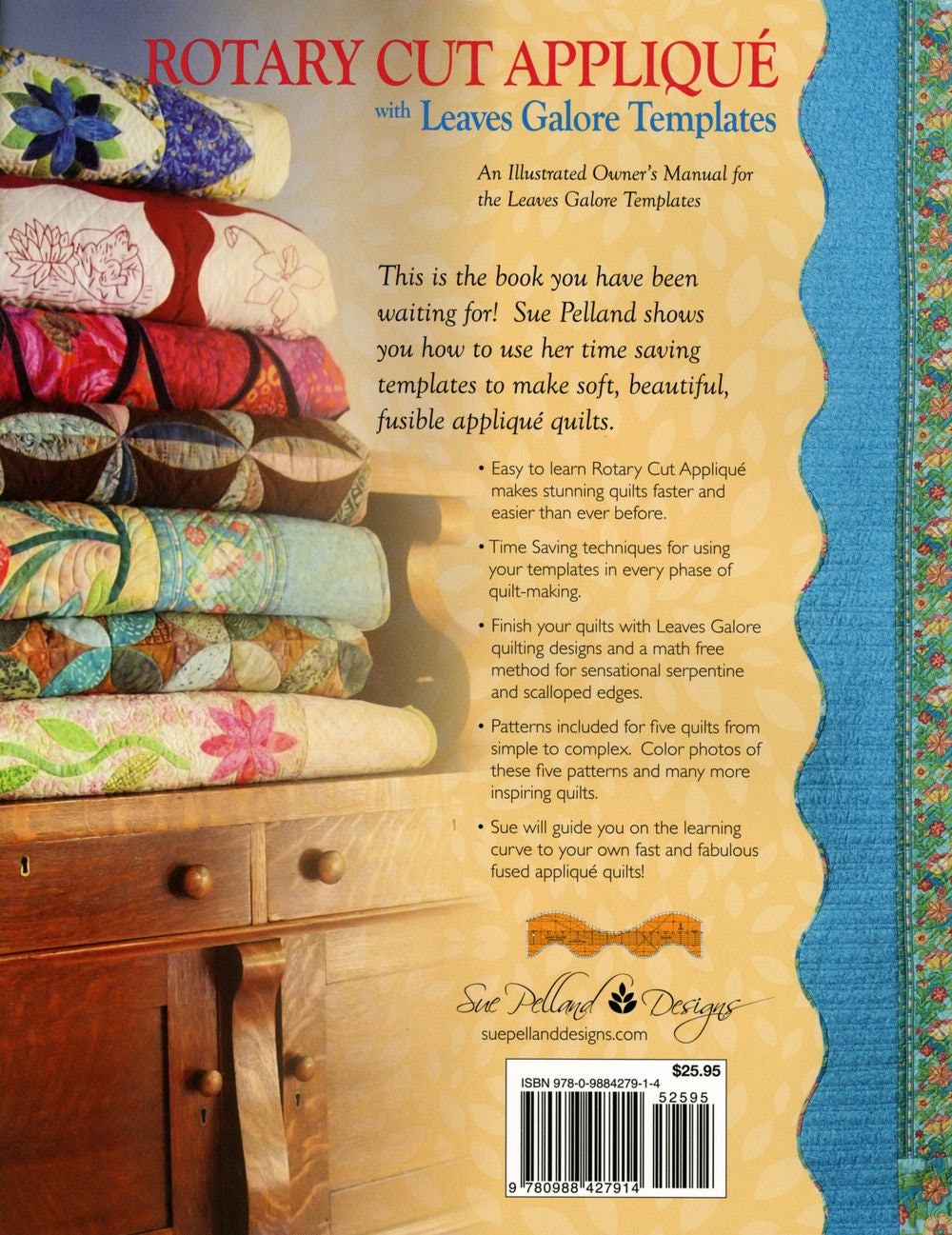 Rotary Cut Applique Using Leaves Galore Quilt Templates Quilt Book by Sue Pelland - Dings & Dents