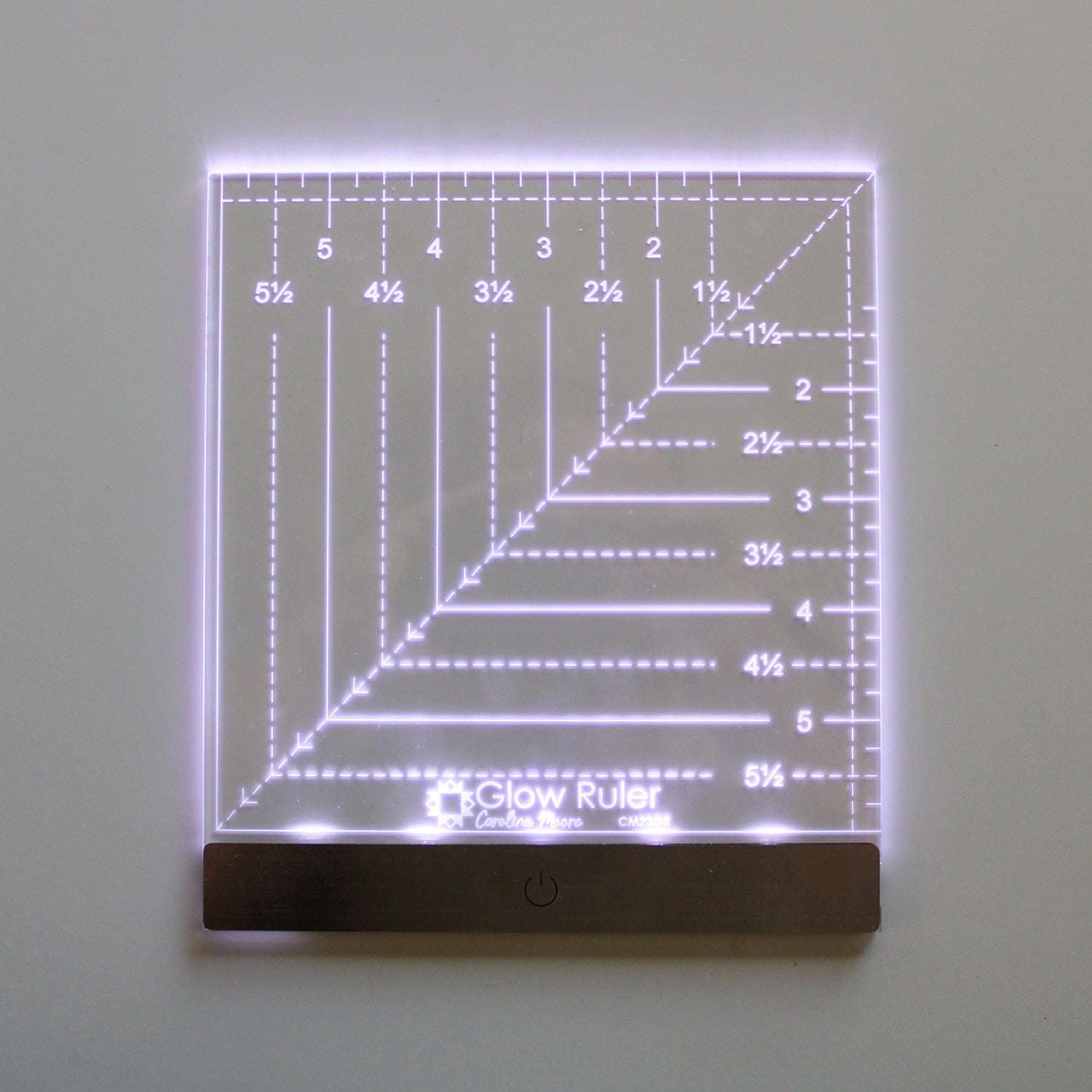 Glow Quilt Ruler 6-Inch Square LED Lighted Tool by Carolina Moore