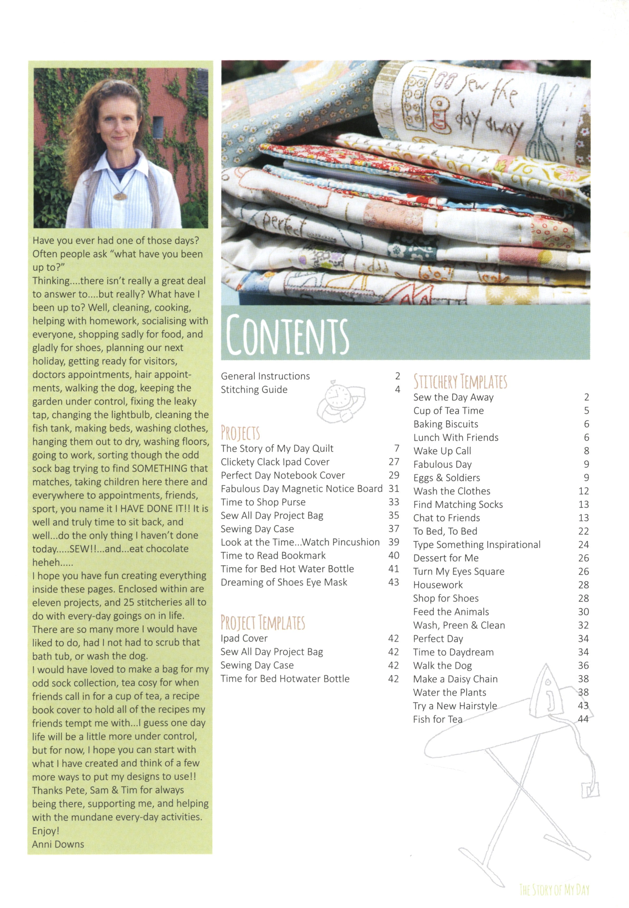 The Story of My Day Quilt Pattern Book by Anni Downs of Hatched and Patched