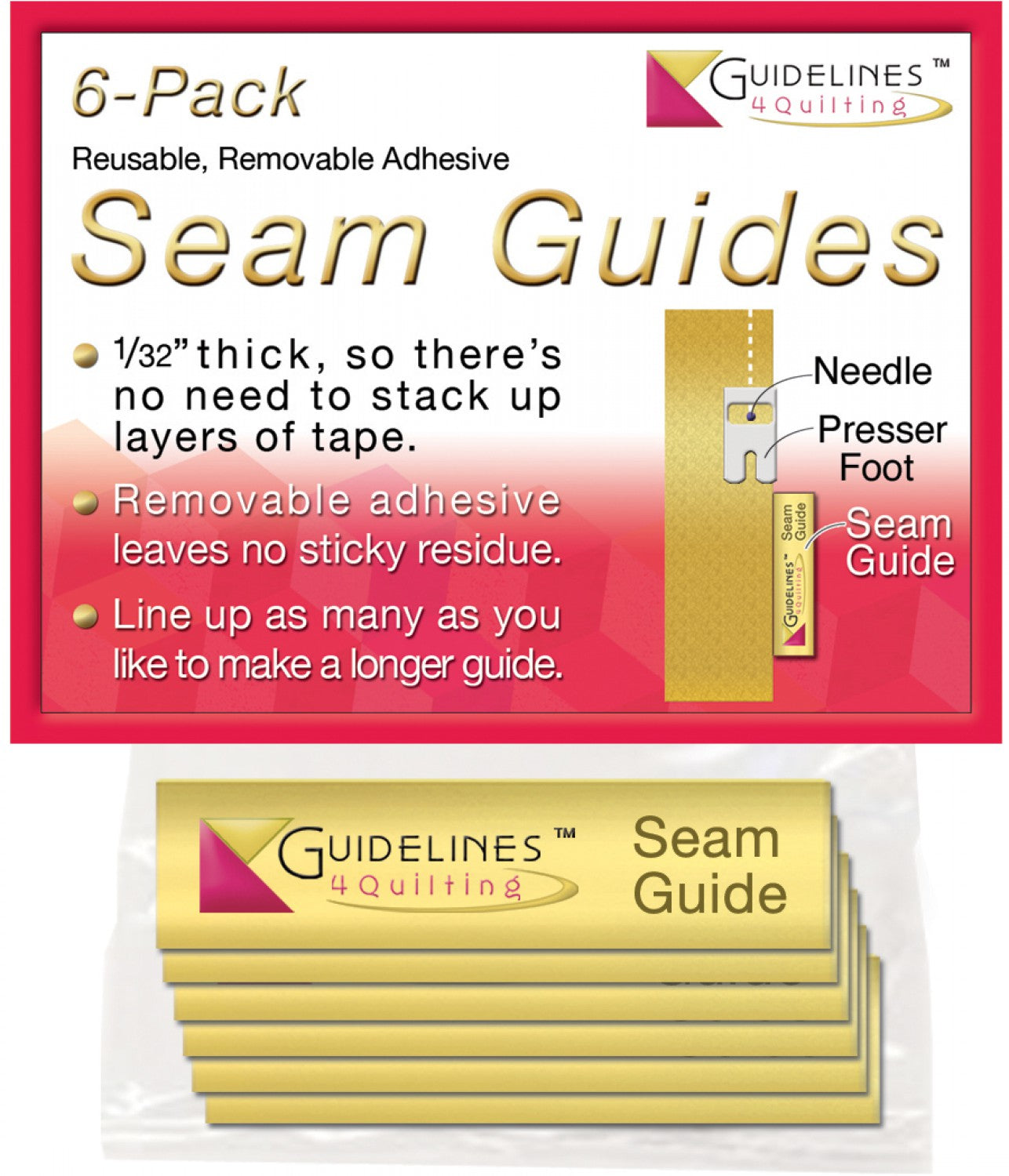 Guidelines4Quilting Seam Guide 6-Pack GL-PTSG