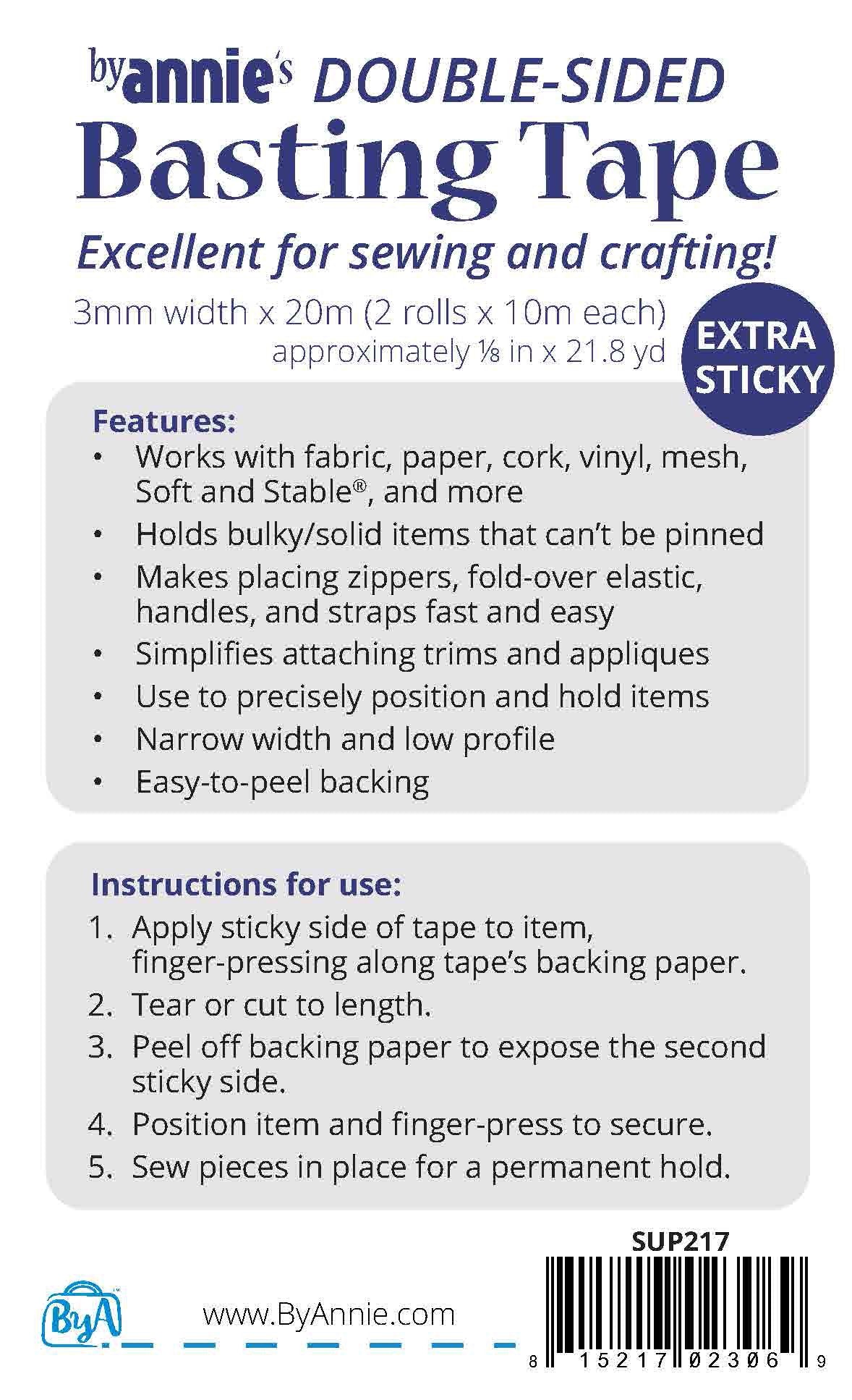 ByAnnie's Double Sided Basting Tape 1/8in x 21.8 yds by Annie Unrein for ByAnnie