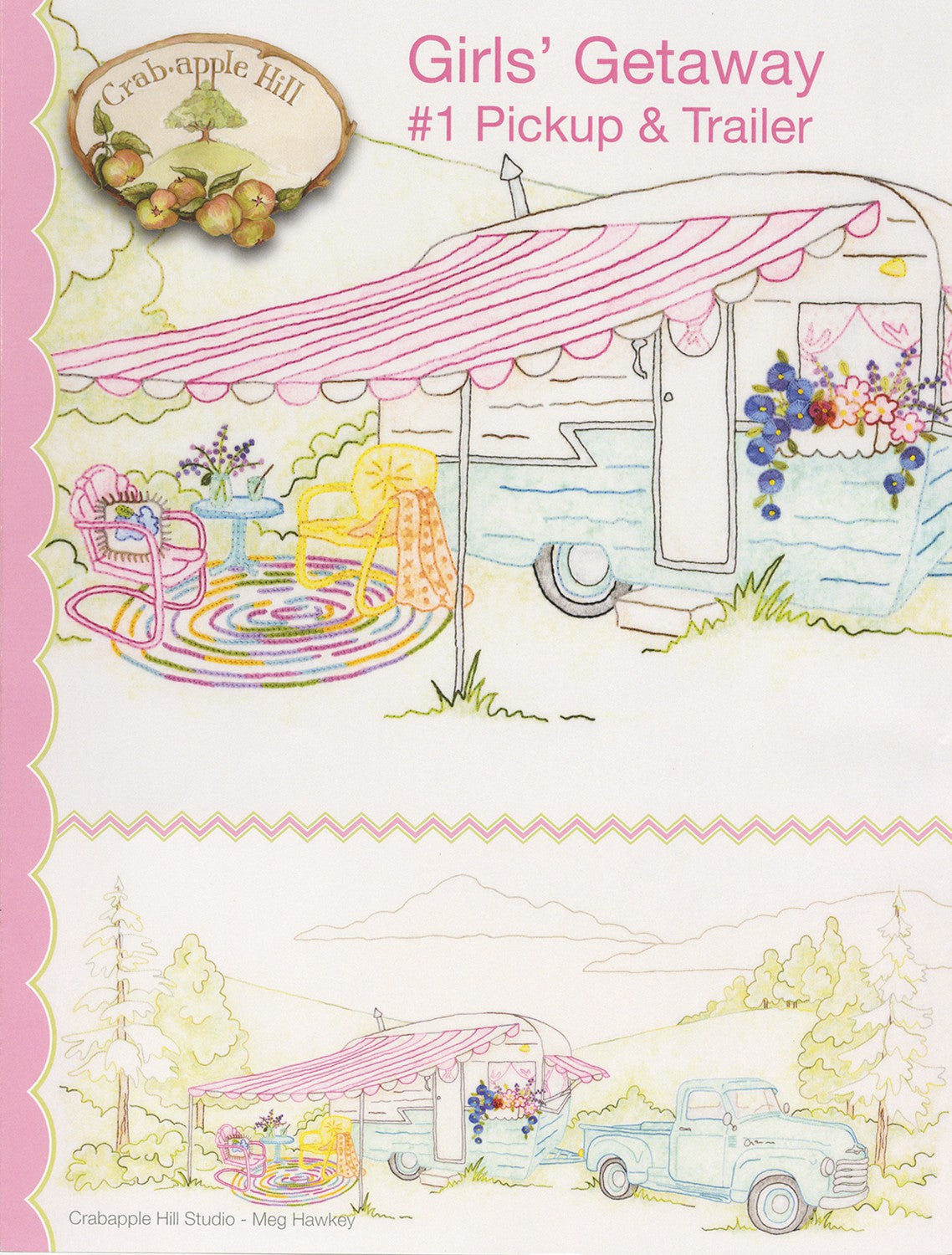 Girls' Getaway Complete Quilt and Embroidery Pattern Set by Meg Hawkey for Crabapple Hill Studio