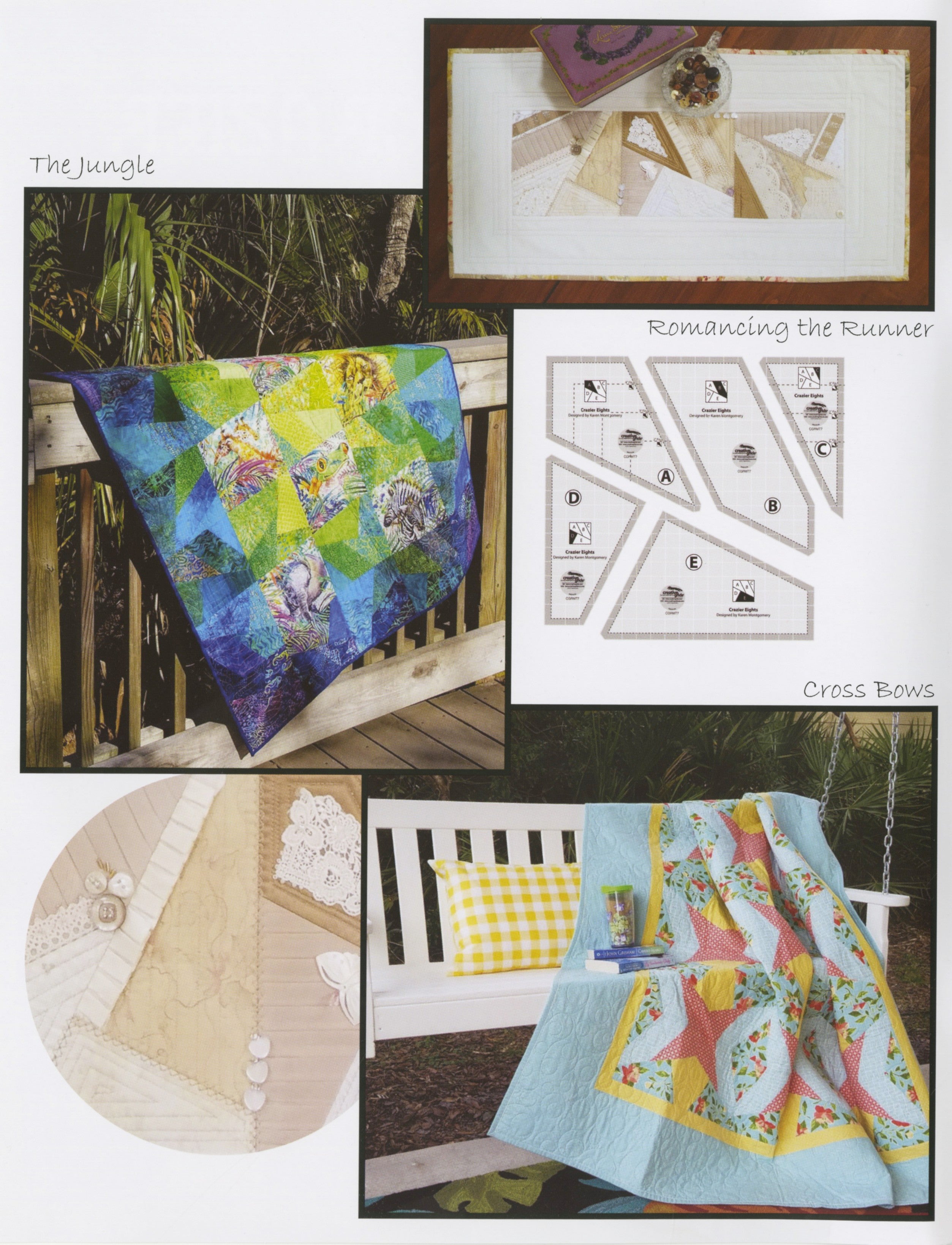 Crazier Eights Playbook Quilt Pattern Book by Karen Montgomery of The Quilt Company