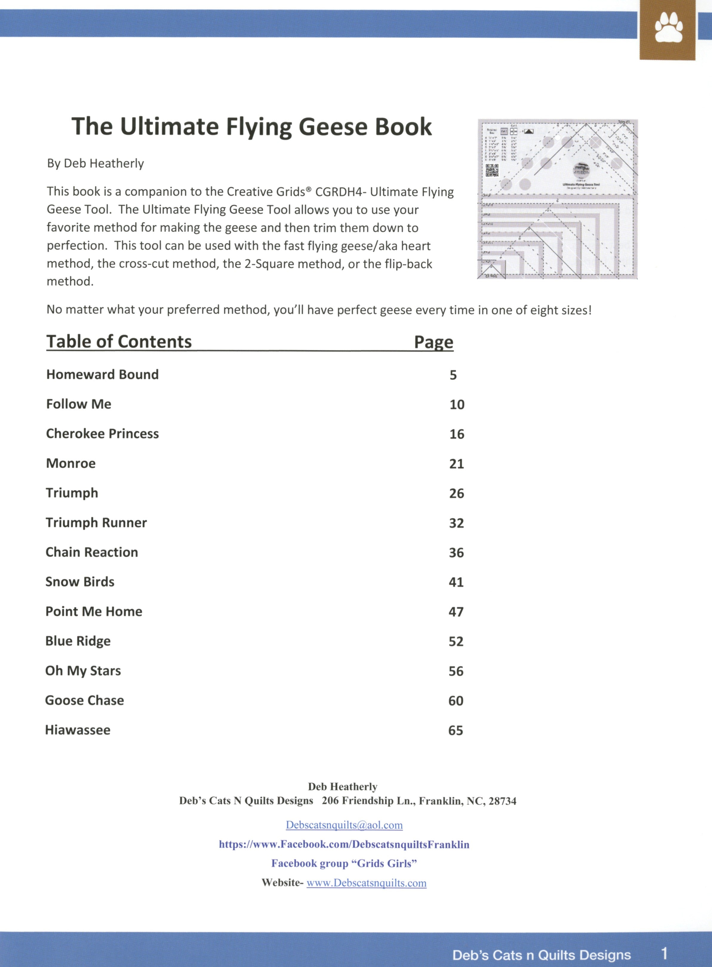 The Ultimate Flying Geese Quilt Pattern Book by Deb Heatherly of Deb's Cats N Quilts