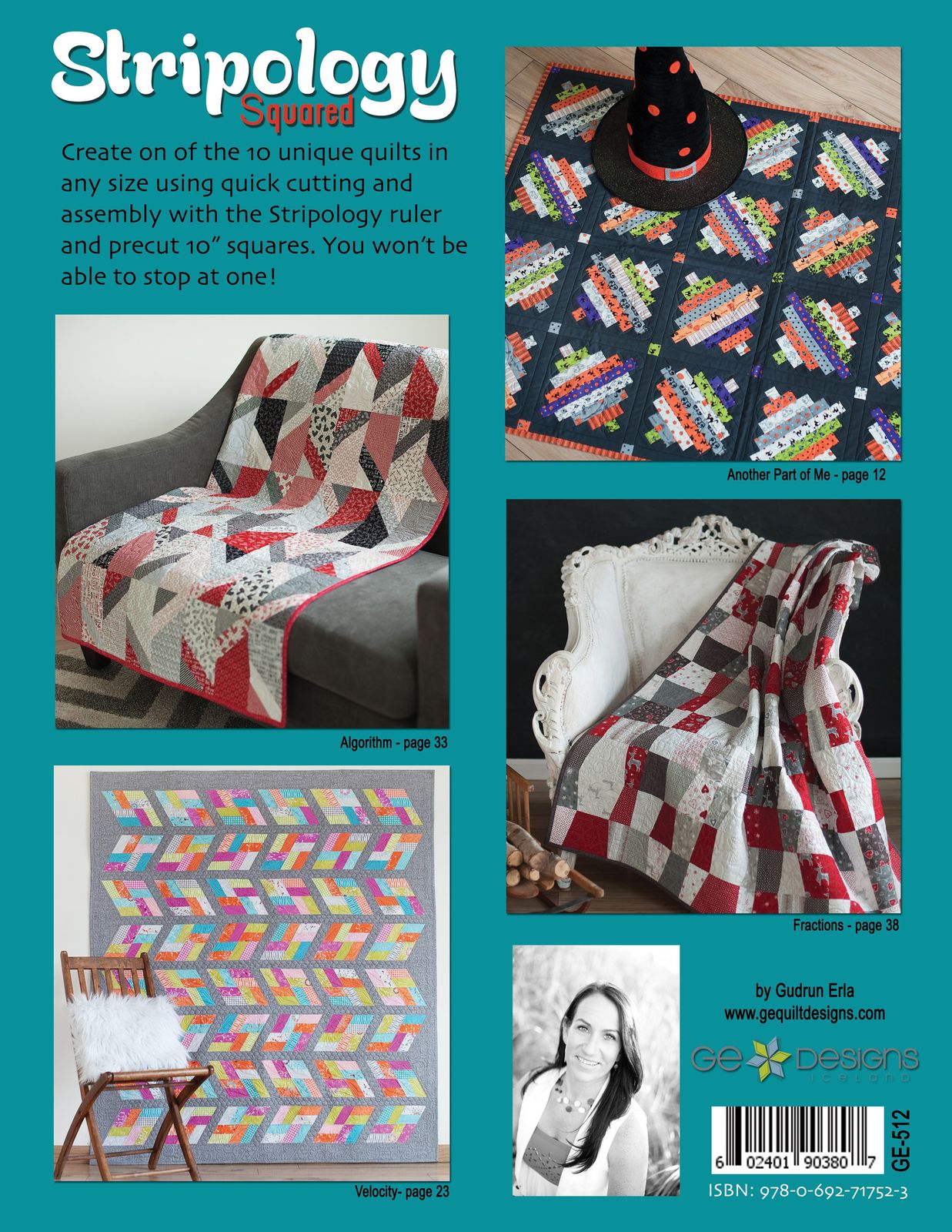 Stripology Squared Quilt Pattern Book by Gudrun Erla of G.E. Designs - Dings & Dents