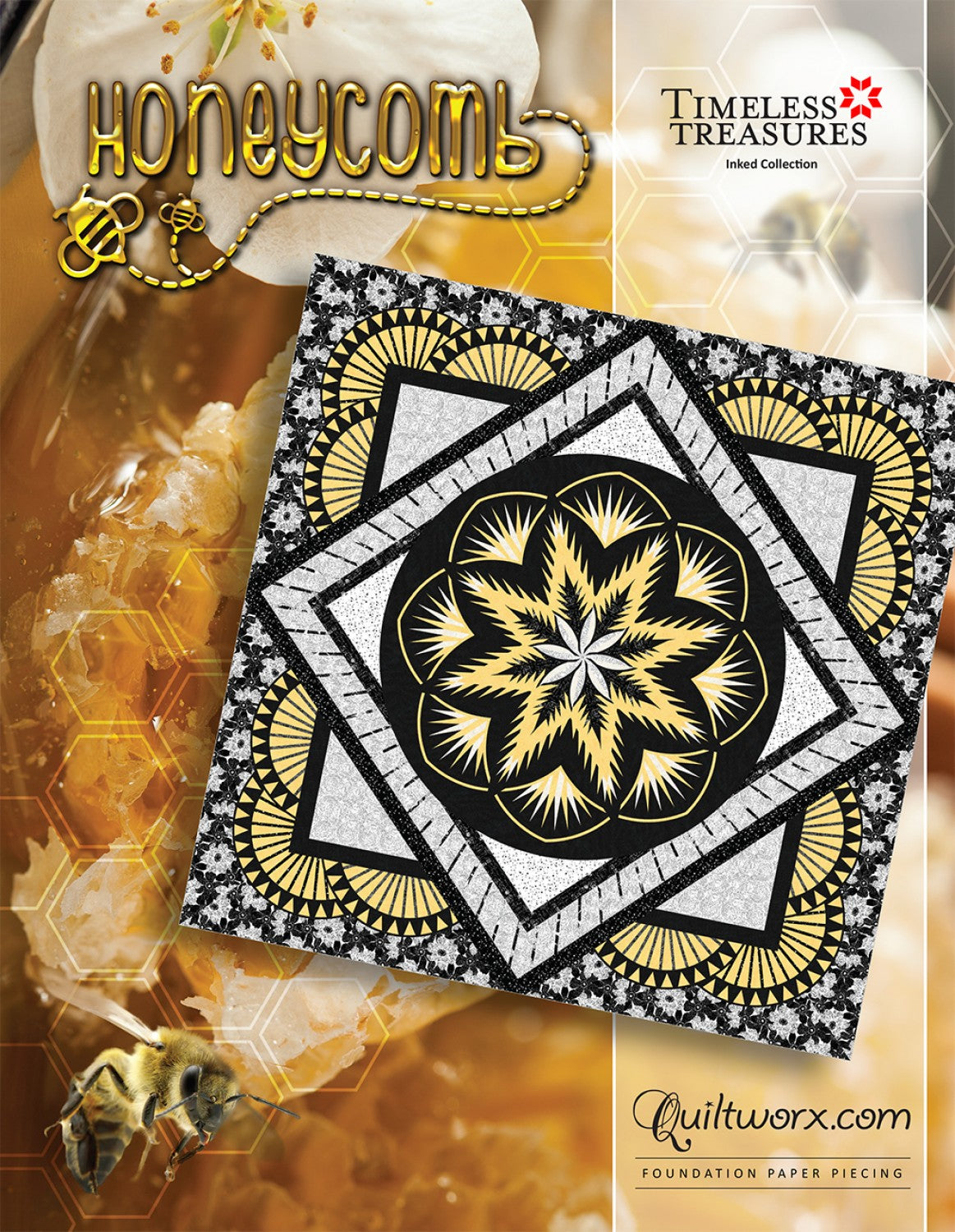 Honeycomb Foundation Paper Piecing Quilt Pattern: Snowfall Series King Quilt Mixer