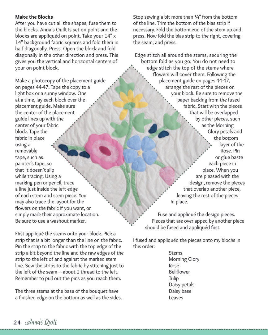 Anna's Quilt Pattern Book by Donna Di Natale for Kansas City Star Quilts