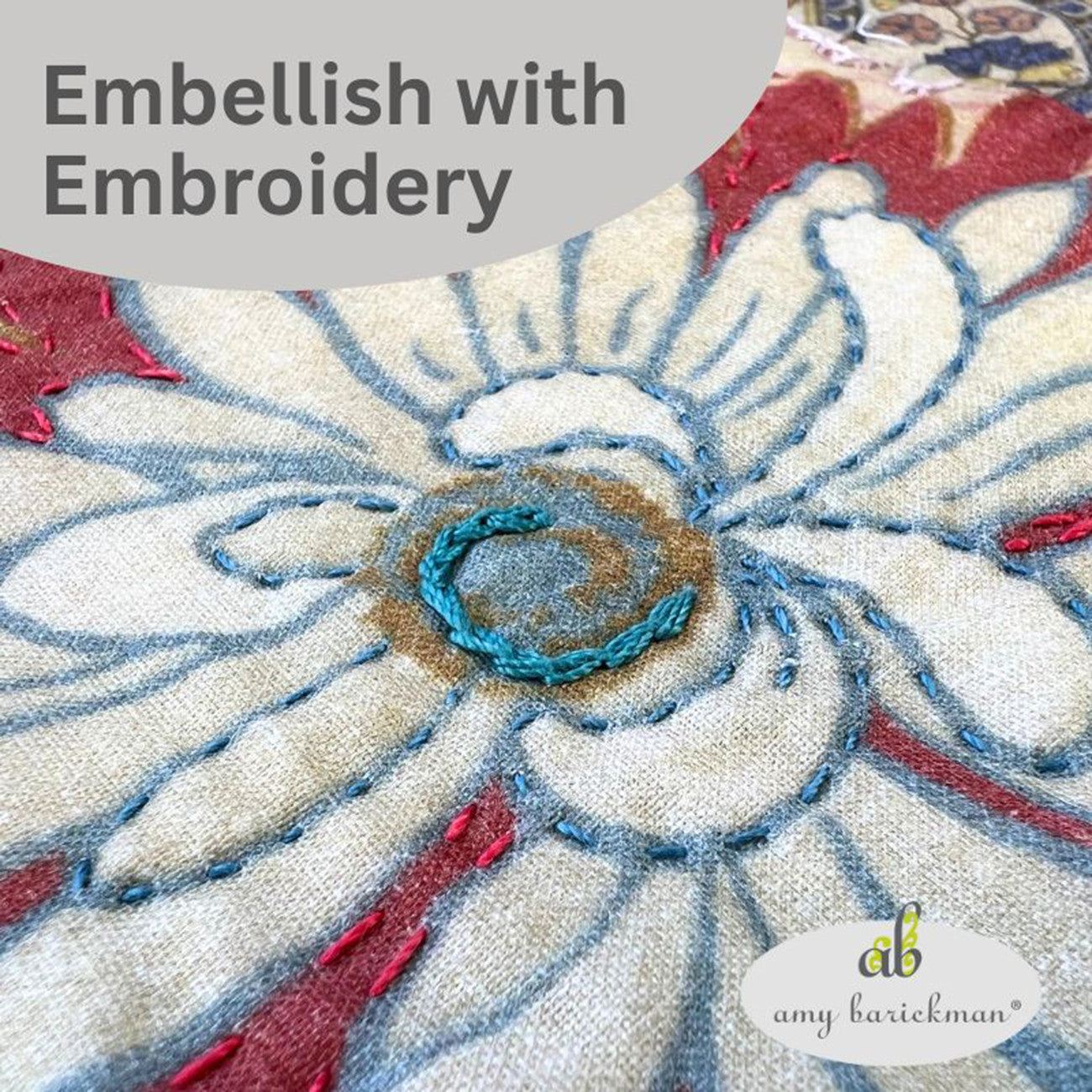 Roses & Daises Patchwork Fabric Panel by Amy Barickman for Treasured Threadz