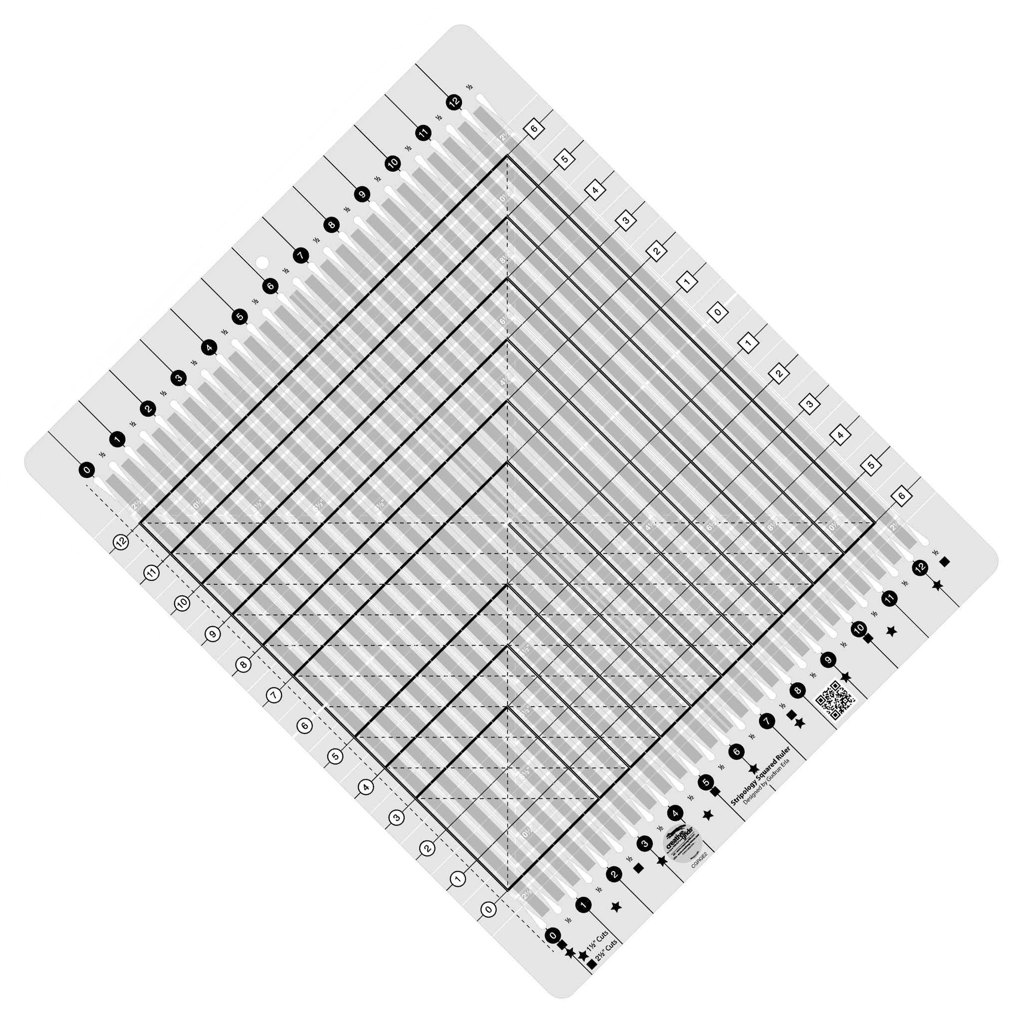 Creative Grids Stripology Squared Quilt Ruler (CGRGE2)