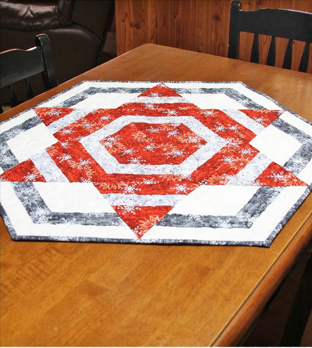 Northern Star Hexagon Table Topper Quilt Pattern by Cindi McCracken for Cut Loose Press