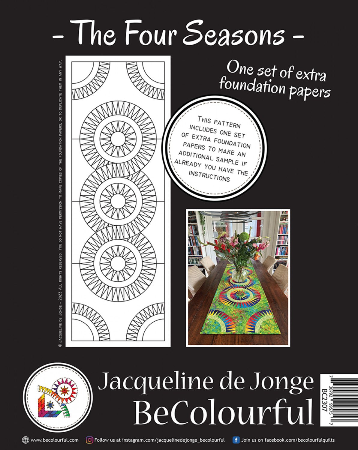 The Four Seasons Table Runner Spring Replacement Papers by Jacqueline De Jonge of Becolourful