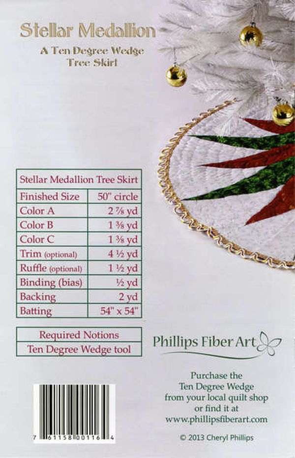 Stellar Medallion Tree Skirt Quilt Pattern by Cheryl Phillips of Phillips Fiber Art