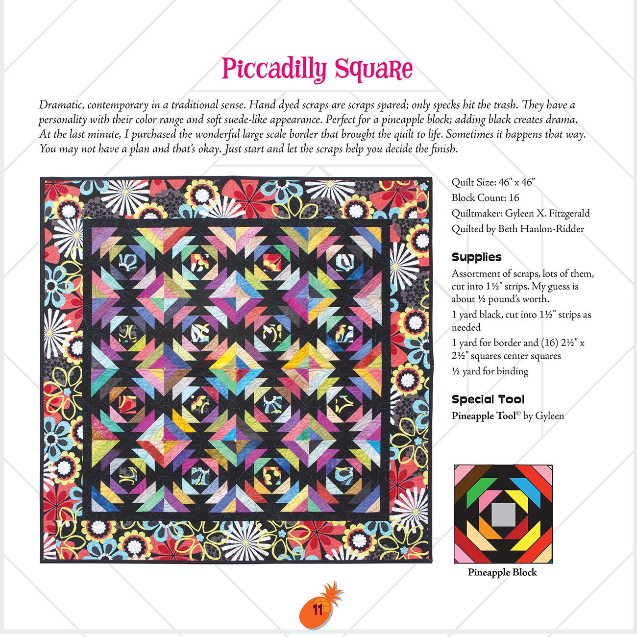 Trash To Treasure Pineapple Quilts 2 Quilt Pattern Book by Gyleen X Fitzgerald of Colourful Stitches