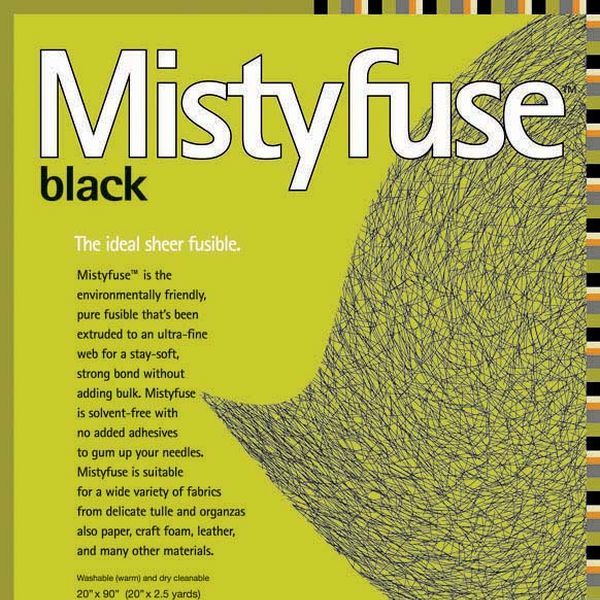 Mistyfuse Black Sheer Fusible Webbing 20 Inch x 90 Inch