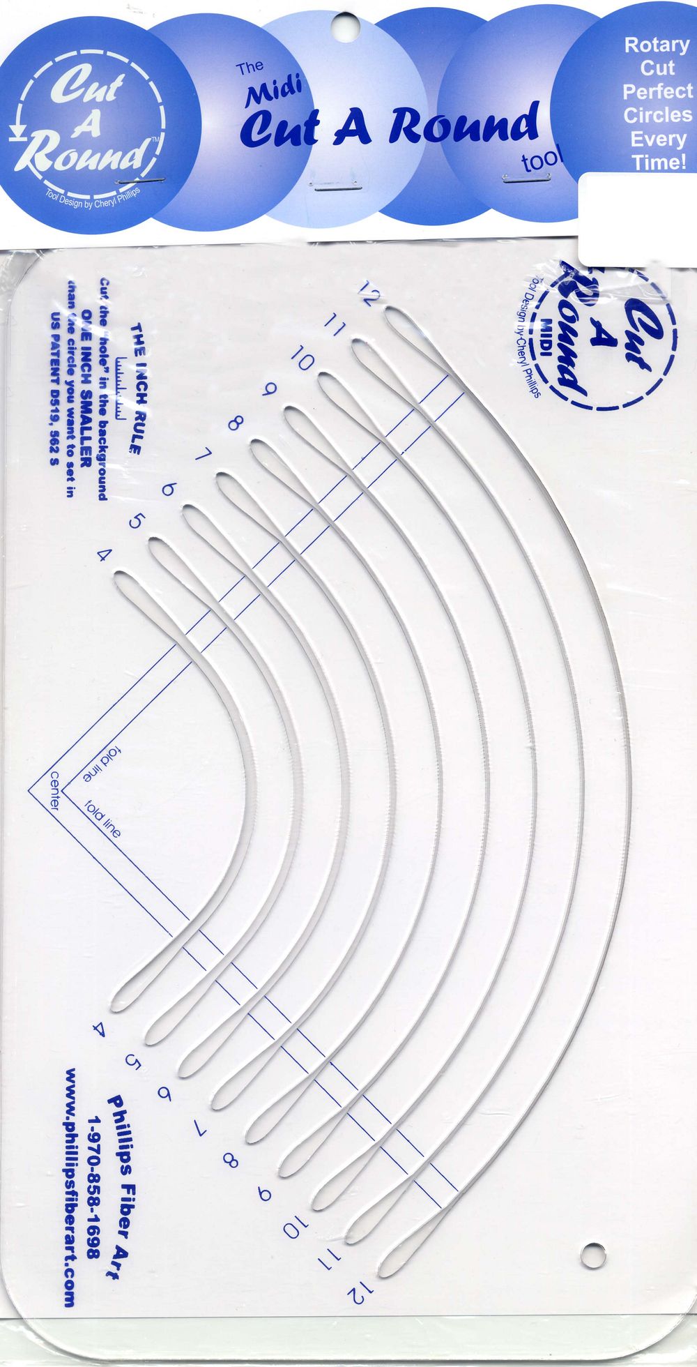 Cut A Round Tool Midi 4-Inch - 12-Inch Circle Cutter by Cheryl Phillips of Phillips Fiber Art