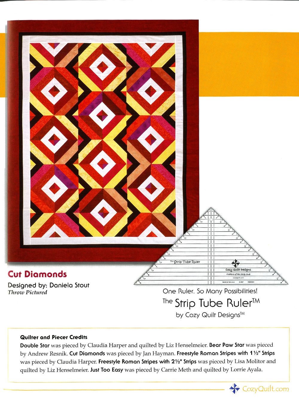 Strip Tubing Quilt Pattern Book by Daniela Stout of Cozy Quilt Designs - Dings & Dents